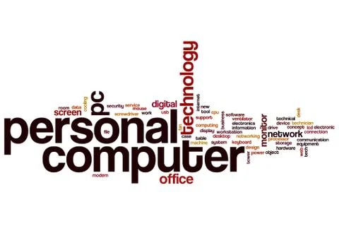 Personal computer word cloud Stock Illustration