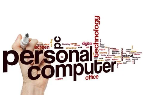 Personal computer word cloud Stock Photos