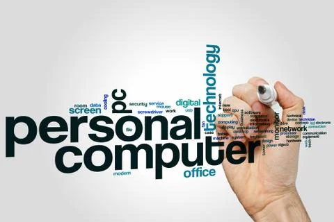 Personal computer word cloud Stock Photos