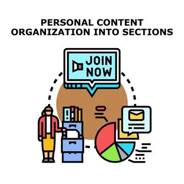 Personal content organization and data management concept Stock Illustration