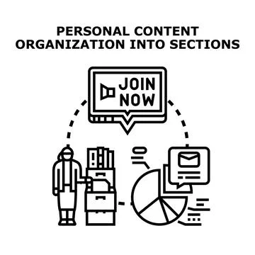 Personal content organization and data management concept Stock Illustration