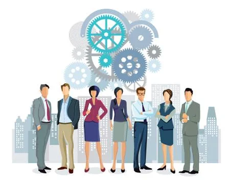 Personal cooperation teamwork Stock Illustration
