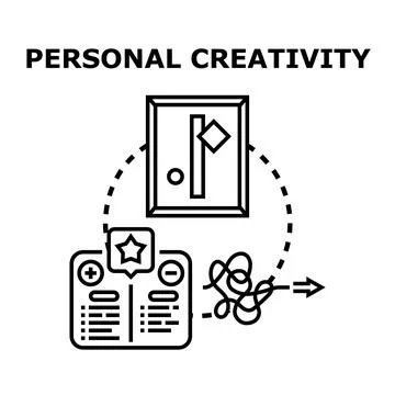 Personal creativity developing and evaluating idea process Stock Illustration