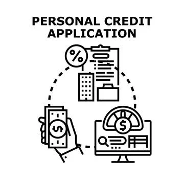 Personal credit application process for financial services Stock Illustration