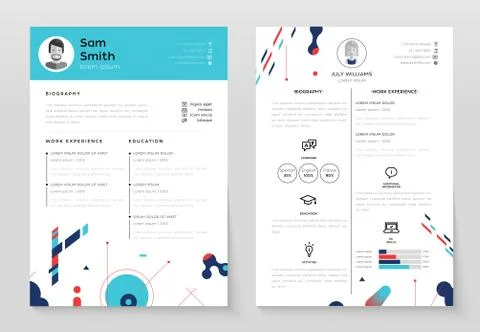 Personal CV- set of modern vector template illustrations Stock Illustration