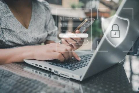 Personal Data Access and Technology Security for Business Financial. Business Foto stock