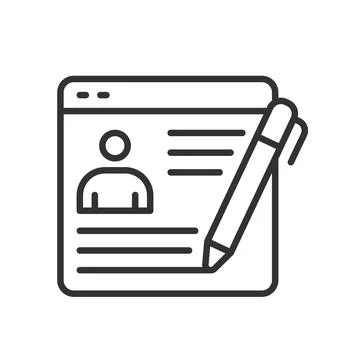 Personal data account edit, icon in line design. Personal, data, account, edit Illustrazione stock