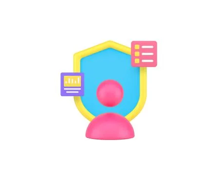 Personal data account security protection 3d icon realistic vector illustrati Stock Illustration