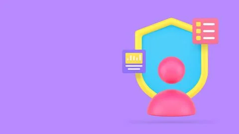 Personal data account security protection banner copy space vector illustrati Stock Illustration