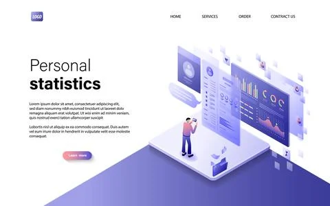 Personal Data and Web Statistics Interface Stock Illustration