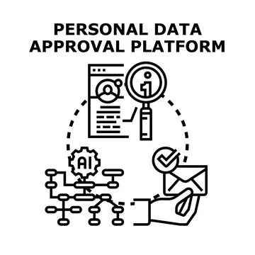 Personal data approval platform for privacy management Stock Illustration