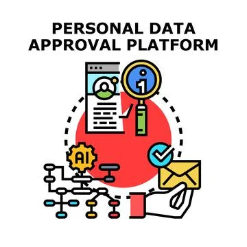 Personal data approval platform for privacy management Stock Illustration