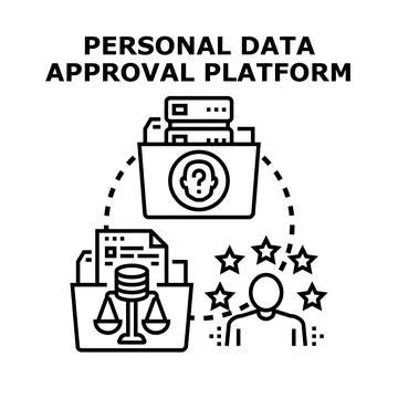 Personal data approval platform for security and governance 库存插图