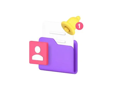 Personal data archive storage database file notification 3d icon realistic ve Stock Illustration