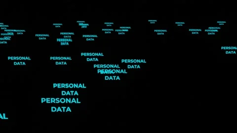 Personal Data Breach and Leak Animation Concept with 3D Rendering Texts Stock Footage 146823444