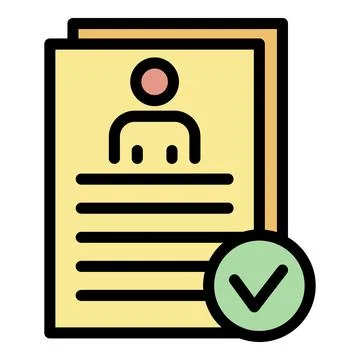 Personal data check icon color outline vector Stock Illustration