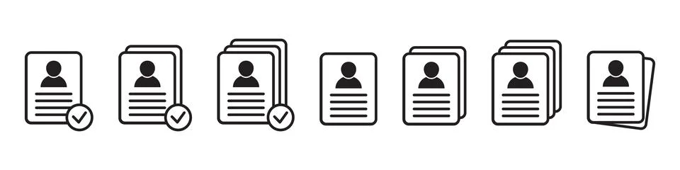 Personal data check icon. Vector resume icon. Stock Illustration