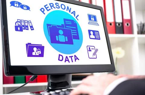 Personal data concept on a computer screen Foto stock