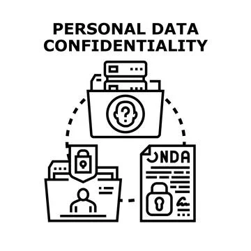 Personal data confidentiality and digital information privacy Stockillustratie