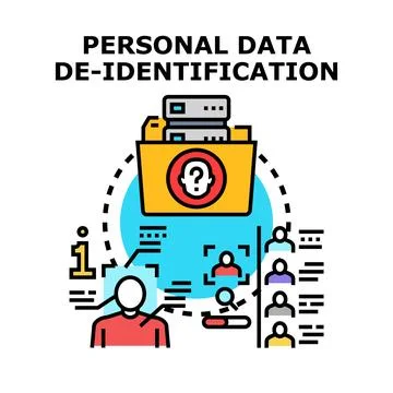 Personal data de identification and privacy protection concept Stock Illustration