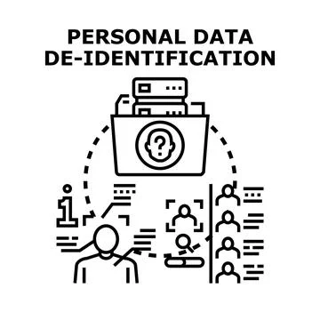 Personal data de identification and privacy protection concept Illustrazione stock