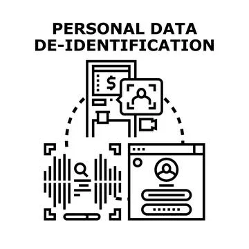 Personal data de identification process protecting digital information securi Stock Illustration