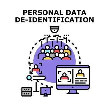 Personal data de identification protecting user privacy Illustrazione stock