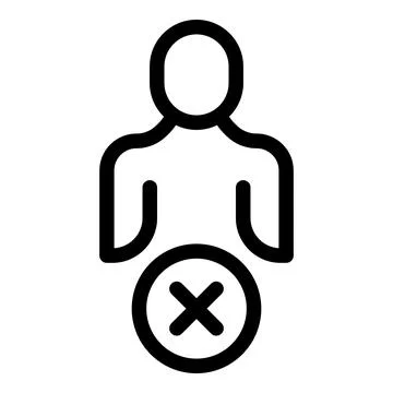 Personal data delete icon, outline style Stock Illustration