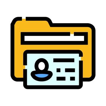 Personal data file folder storing identification document Stock Illustration