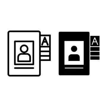 Personal data file line and glyph icon. Document vector illustration isolated on 库存插图