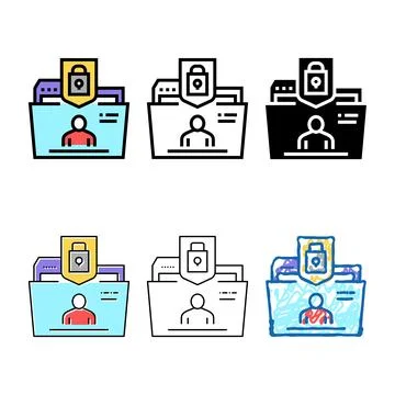 Personal data file protect color icon vector modern Stock Illustration