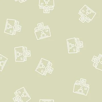 Personal data file protect line seamless pattern Stock Illustration