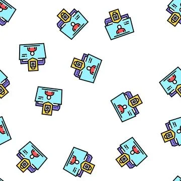 Personal data file protect vector seamless pattern Stock Illustration