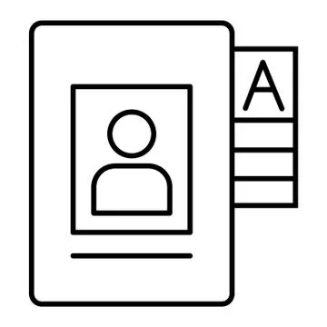 Personal data file thin line icon. Document vector illustration isolated on 스톡 일러스트