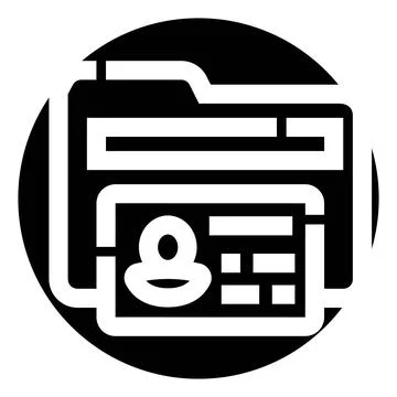 Personal data folder and identification document icon Stock Illustration