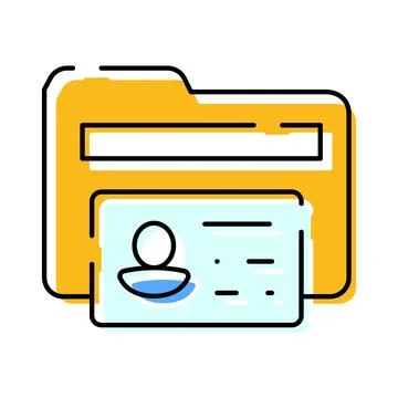 Personal data folder holding identification document Stock Illustration