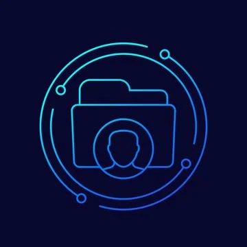Personal data folder line icon, vector design Stock Illustration
