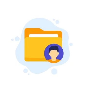 Personal data folder vector icon Stock Illustration