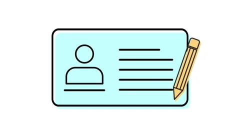 Personal Data Form Filling with Pencil ID Card Concept 4K Stock Footage 332785723