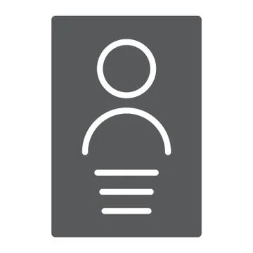 Personal data glyph icon, file and information, document sign, vector graphics Illustrazione stock