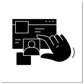 Personal data glyph icon Stock Illustration