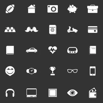 Personal data icons on gray background Stock Illustration