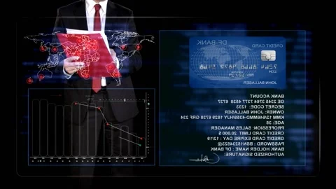 Personal Data Investigation digital screen Stock Footage 200142298