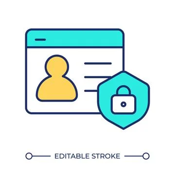 Personal data line color icon Stock Illustration