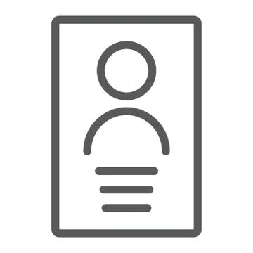 Personal data line icon, file and information, document sign, vector graphics, a 스톡 일러스트