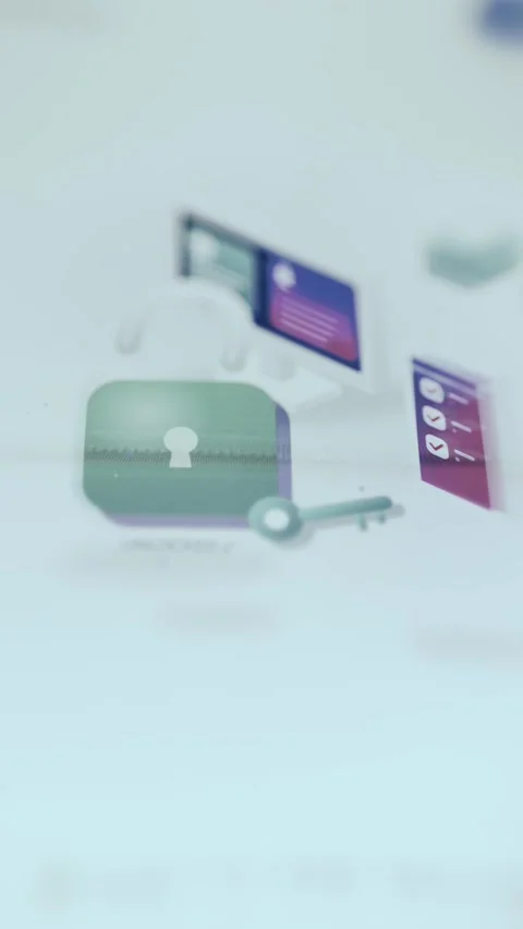 Personal Data Lock With Security Key Stock Footage 337001798