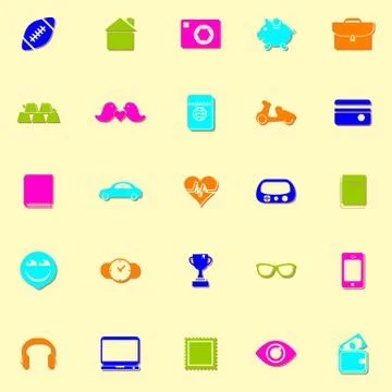 Personal data neon icons with shadow 스톡 일러스트