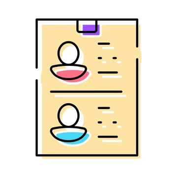 Personal data profile card with two accounts Stock Illustration