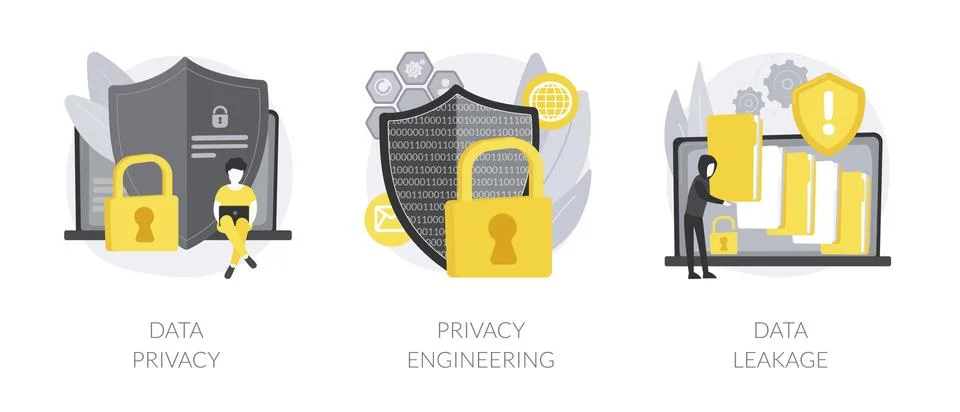Personal data protection abstract concept vector illustrations. Illustrazione stock