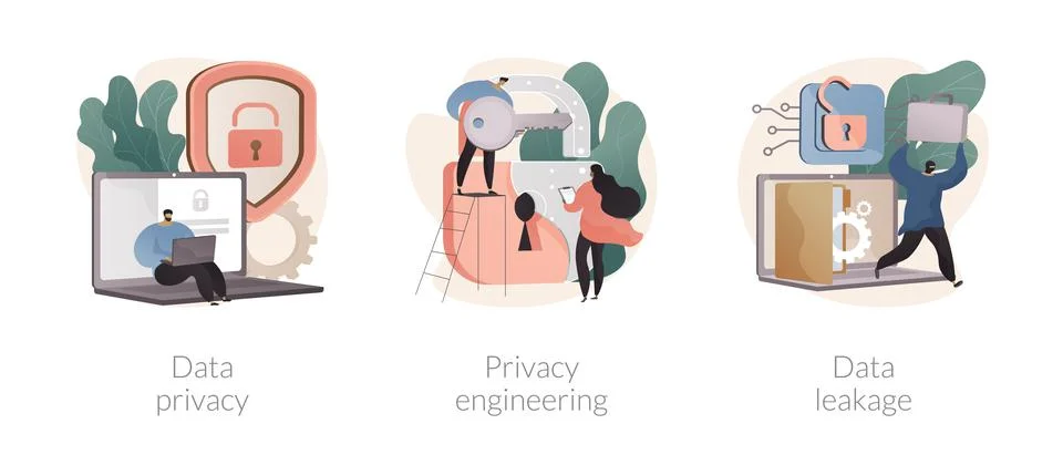 Personal data protection abstract concept vector illustrations. Illustrazione stock